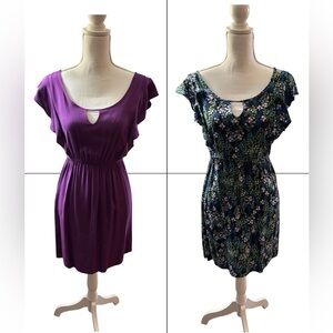 6 Degrees Purple and Floral Mini Dresses Size Small Bundle